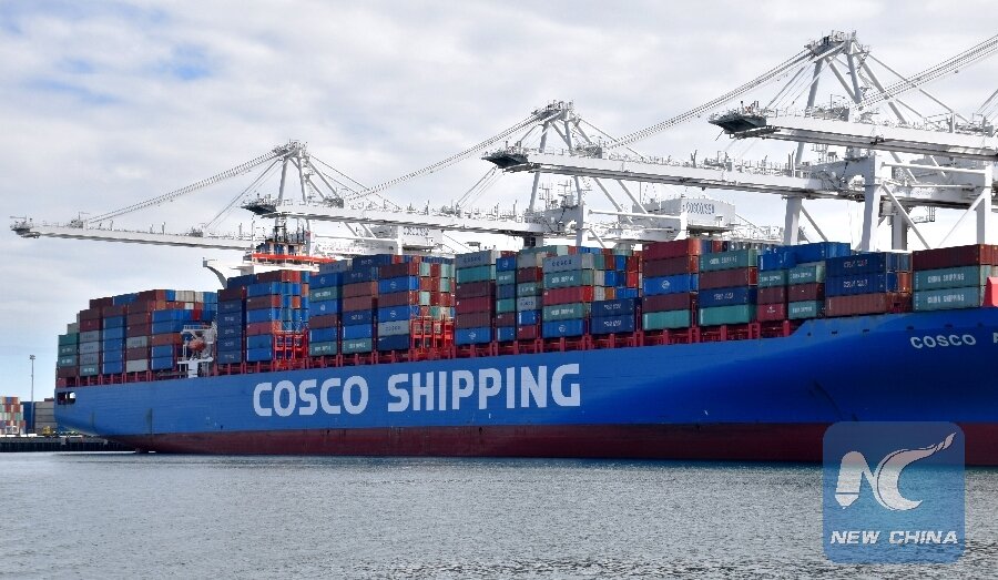 A US cargo import port. Photo: Xinhua