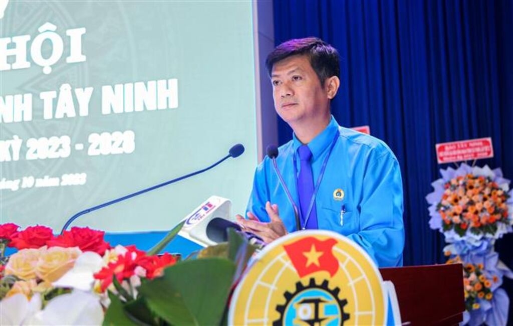 Mr. Tran Le Duy, Member of the Executive Committee of the Vietnam General Confederation of Labour, Chairman of the Tay Ninh Provincial Labor Federation.