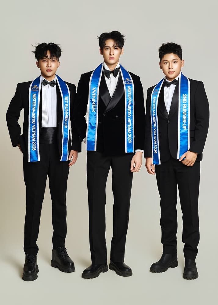 Top 3 Mister Majestic Vietnam 2026. Ảnh: Nhân vật cung cấp