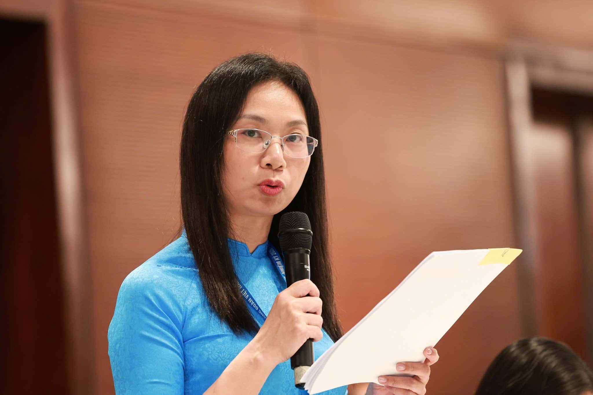 Bà Nguyễn Thị Phương Nga - đại biểu LĐLĐ TP. Hà Nội. Ảnh: Hải Nguyễn.