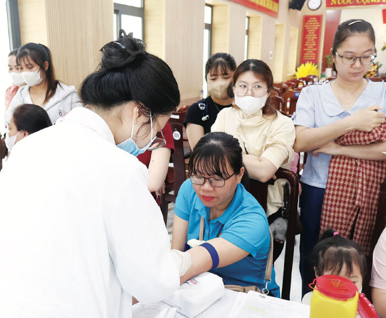 Hoa Xuan Ward Trade Union organizes "For Workers' Health" Day 2026. Photo: Hoa Xuan Trade Union