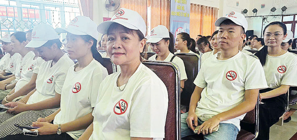 Union members and workers in Ninh Binh participate in the Rally to respond to the National No Tobacco Week 2026. Photo: NGUYEN TRUONG