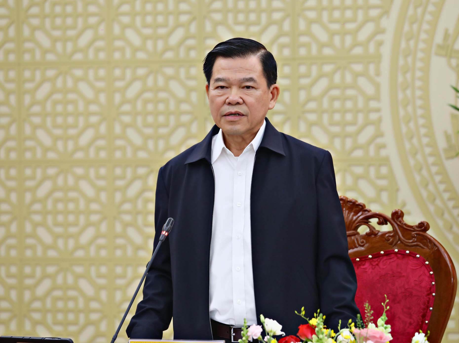Ông Nguyễn Hồng Lĩnh, Ủy viên Ban Chấp hành Trung ương Đảng, Phó Chủ nhiệm Ủy ban Kiểm tra Trung ương phát biểu tại buổi làm việc. Ảnh: Chính Thành 