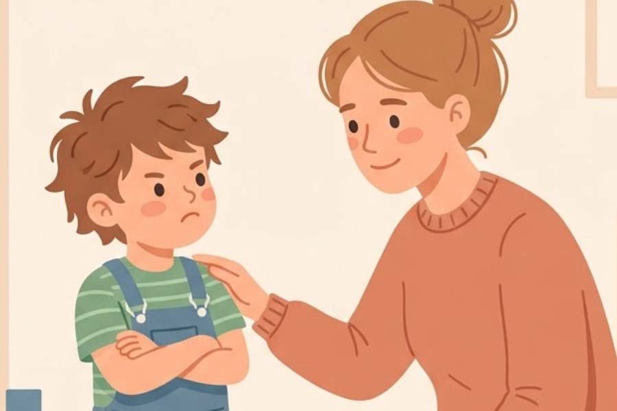 Principles parents should apply when children are stubborn. Graphics: Thien Nhan