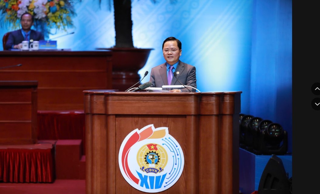 On the morning of June 3rd, the first working session at the 14th Vietnam Trade Union Congress took place. Photo: Hai Nguyen