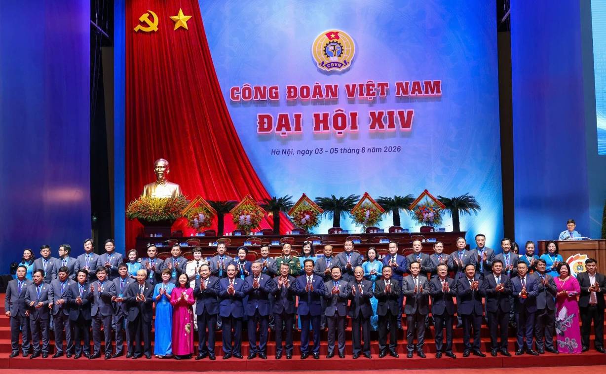 On the morning of June 3rd, the first working session at the 14th Vietnam Trade Union Congress took place. Photo: Hai Nguyen