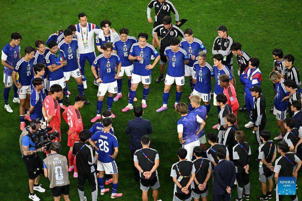 Tuyển Nhật Bản thất bại 1-2 trước Brazil tại vòng 1/16 World Cup 2026. Ảnh: Xinhua