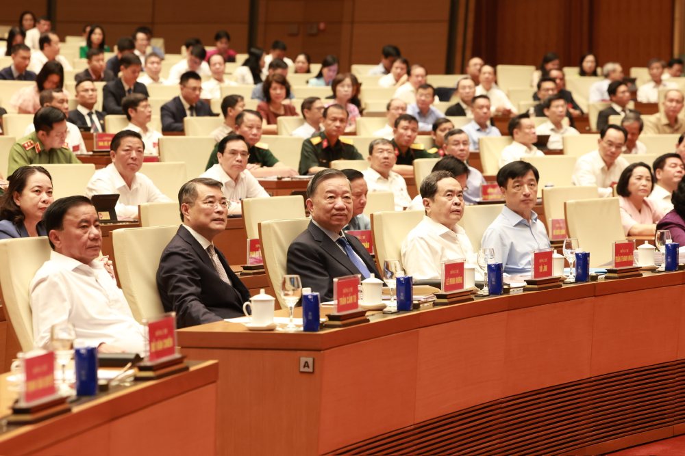General Secretary and President To Lam and Party and State leaders attend the Conference. Photo: Hai Nguyen