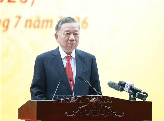 General Secretary and President To Lam speaks at the Ceremony to celebrate the 50th anniversary of Saigon - Gia Dinh city honored to be named after President Ho Chi Minh. Photo: VNA