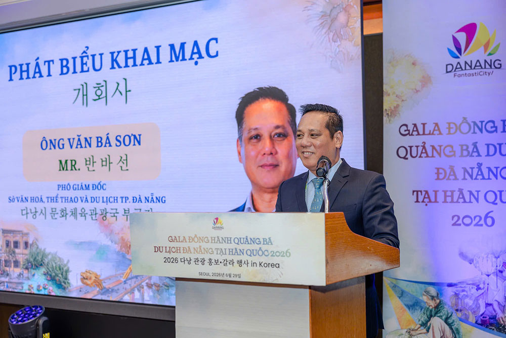 Ông Văn Bá Sơn - Phó Giám đốc Sở Văn hóa, Thể thao và Du lịch TP Đà Nẵng phát biểu tại chương trình. Ảnh: Sở VHTTDL