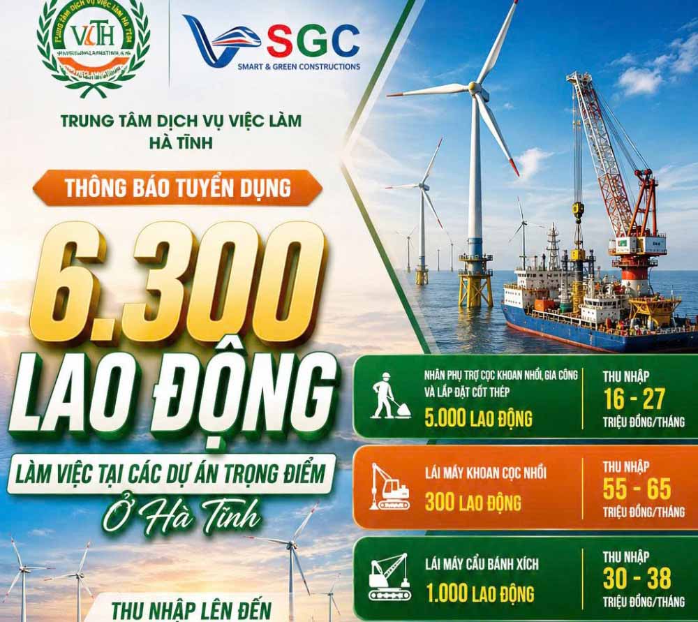 Information SGC Company recruits 6,300 workers to work in Ha Tinh with attractive salaries. Photo: Hoang Anh