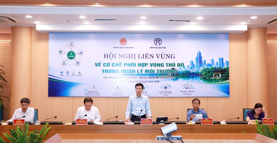 Phó Chủ tịch UBND TP Hà Nội Bùi Duy Cường phát biểu tại Hội nghị. Ảnh: Lê Trang
