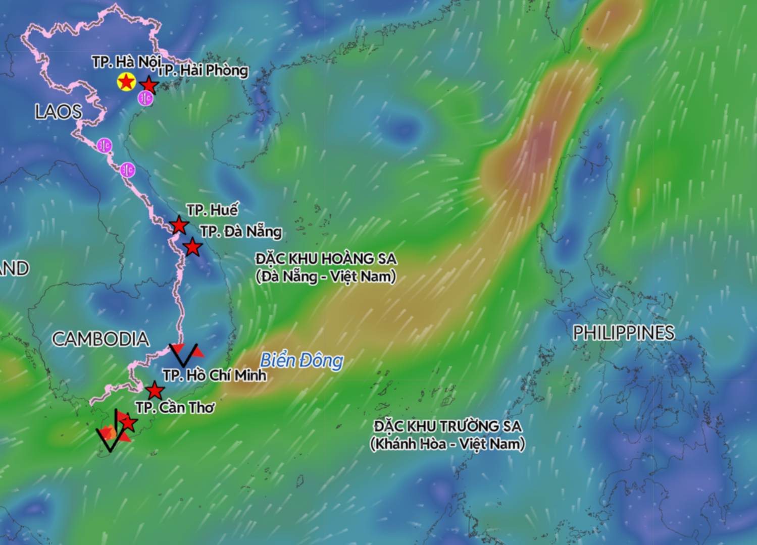 The tropical depression is forecast to continue moving northeast in the next 24 hours. Source: Vietnam Disaster Monitoring System