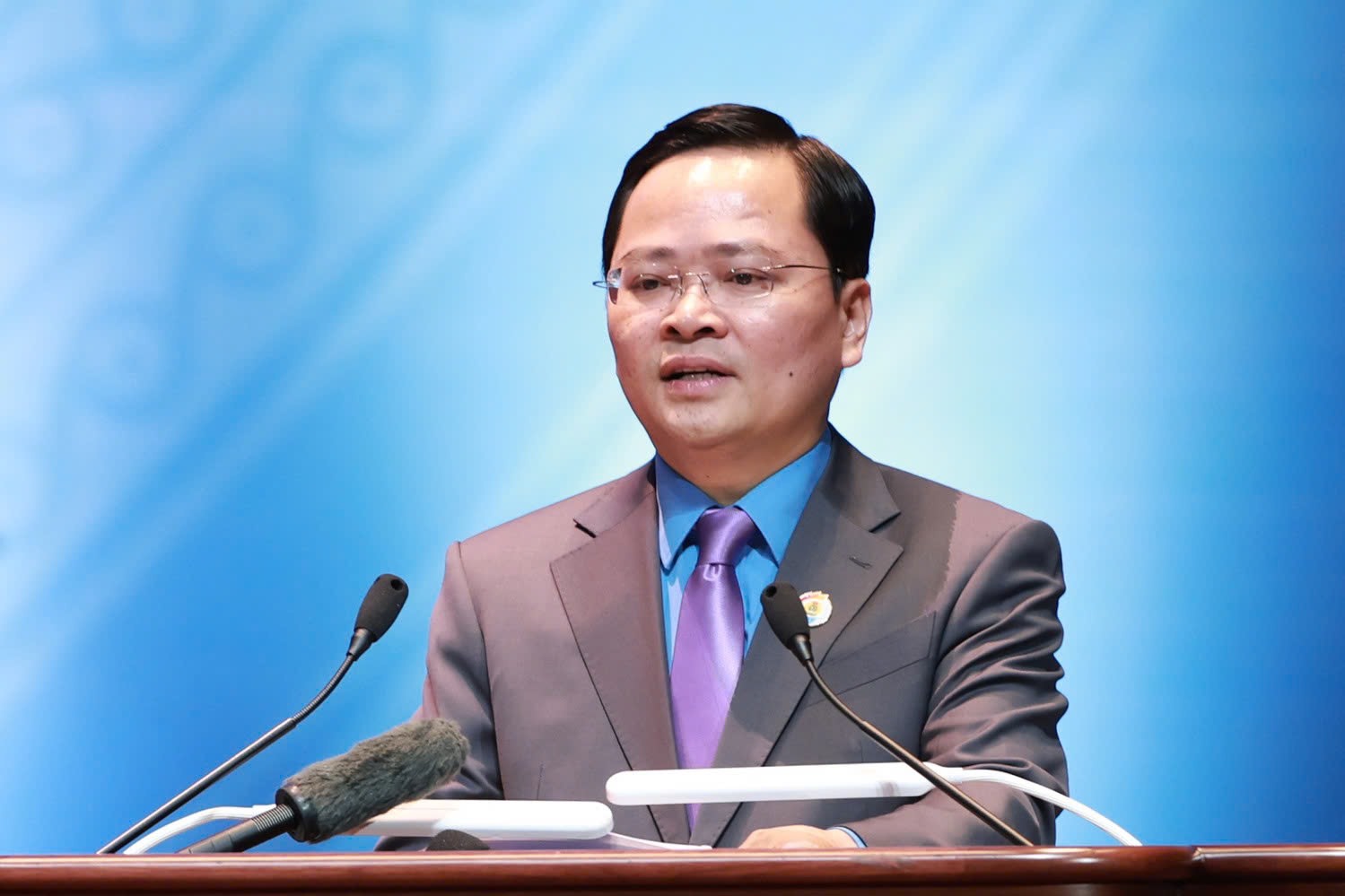 Mr. Nguyen Anh Tuan - Member of the Party Central Committee, Chairman of the 13th Vietnam General Confederation of Labor re-elected Chairman of the 14th Vietnam General Confederation of Labor. Photo: Hai Nguyen