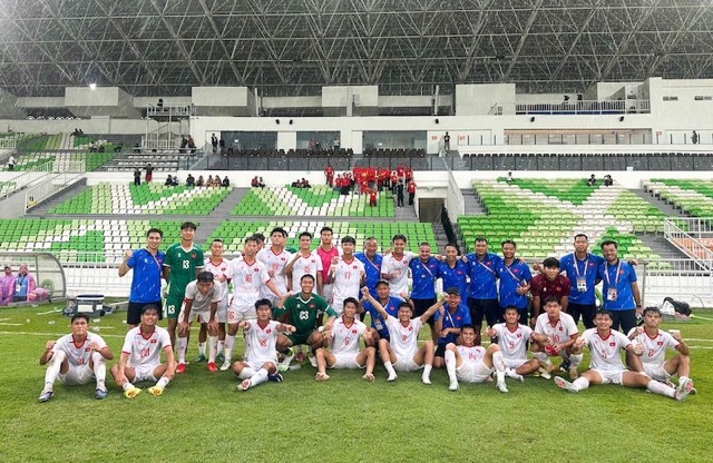 U19 Vietnam meets U19 Myanmar at the U19 Southeast Asia tournament. Photo: VFF