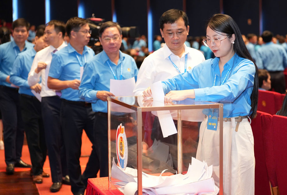 Votes sending expectations to the Executive Committee of the 14th Vietnam General Confederation of Labor