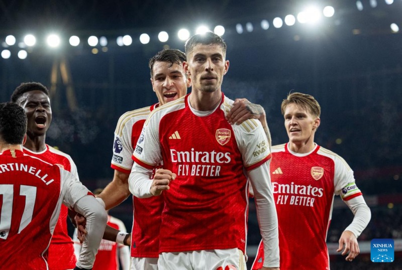 The shirt Kai Havertz wore when scoring the goal to help Arsenal win the Premier League is sold at a very high price. Photo: Xinhua