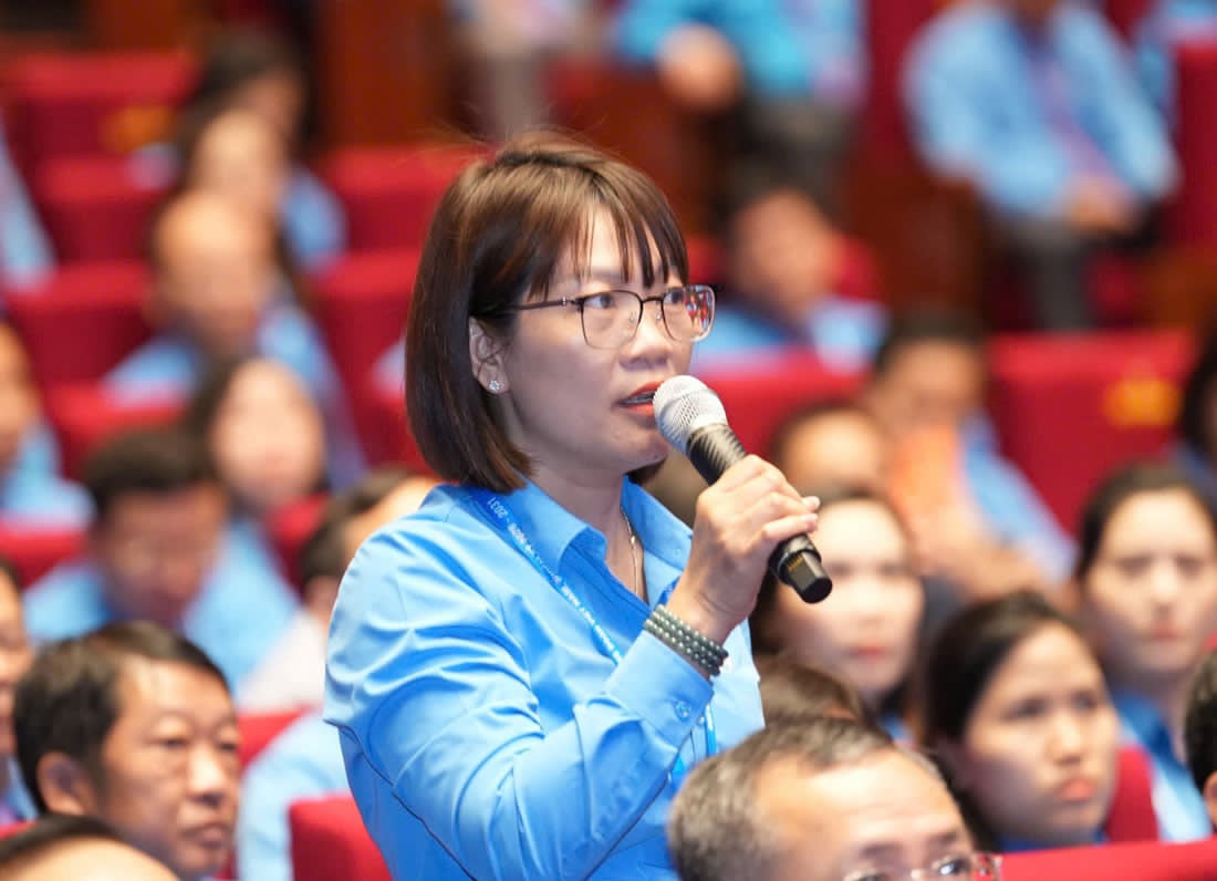Đồng chí Trần Thị Chi - Chủ tịch Công đoàn Công ty THHH Newwings, LĐLĐ Bắc Ninh. Ảnh: Hải Nguyễn