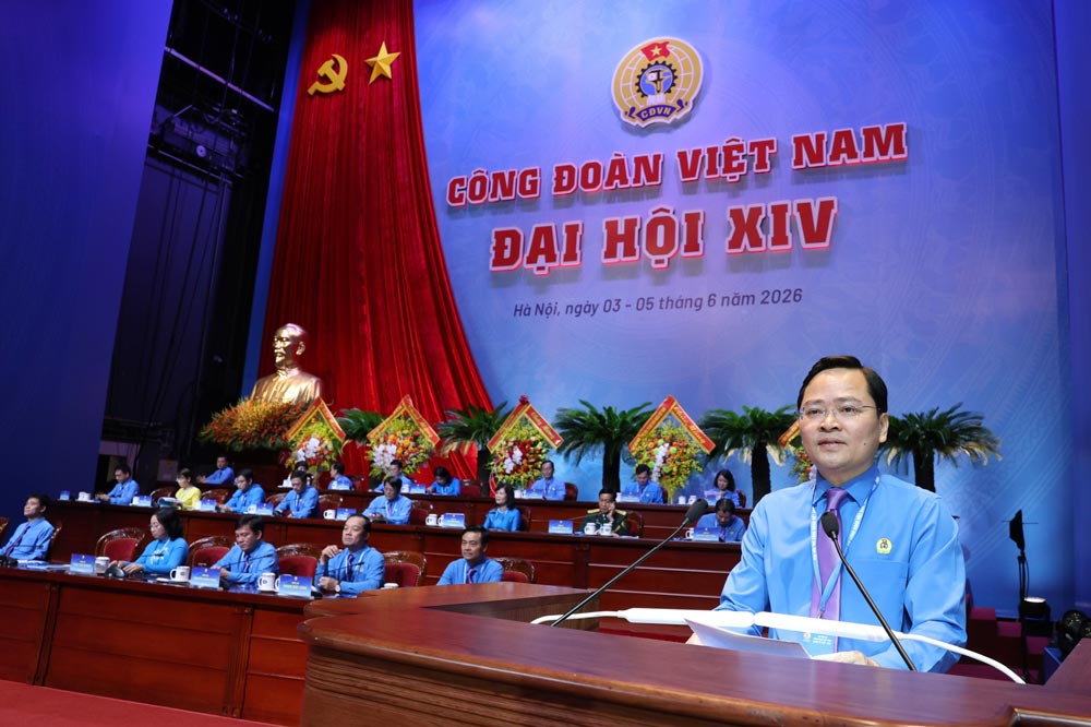 Overview of the 14th Vietnam Trade Union Congress in the afternoon of June 4, 2026. Photo: Hai Nguyen