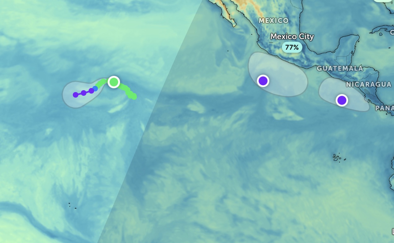 Forecast of 2 new storms likely to form immediately after storm Amanda. Photo: Zoom Earth