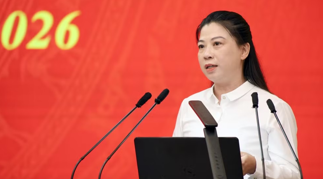 Bà Lê Thị Kim Dung - Phó Bí thư Thường trực Tỉnh ủy Tuyên Quang phát biểu tại Hội nghị.