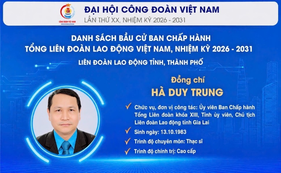 Ông Hà Duy Trung được bầu vào Ban Chấp hành Tổng LĐLĐ Việt Nam khóa XIV. Ảnh: Mỹ Lệ