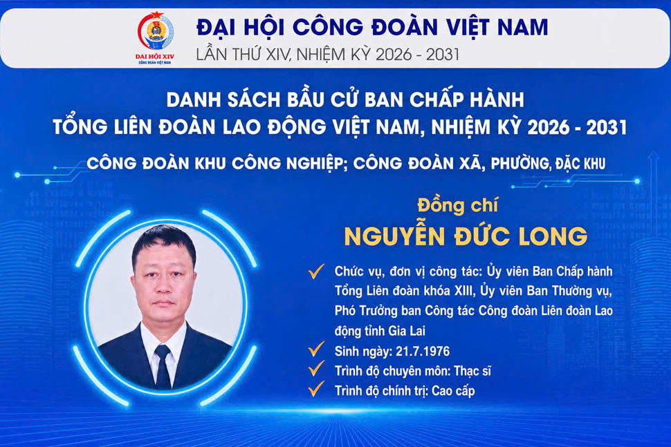 Ông Nguyễn Đức Long được bầu vào Ban Chấp hành Tổng LĐLĐ Việt Nam khóa XIV. Ảnh: Mỹ Lệ