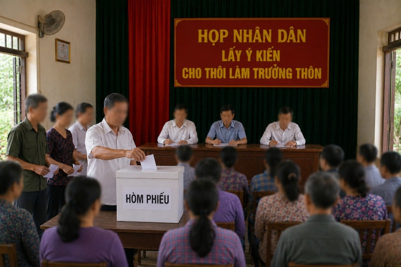 The dismissal of the Village Head is decided at a meeting of the residential community for cases where people resign from the Village Head due to health reasons or family circumstances. Graphics: Nam Duong