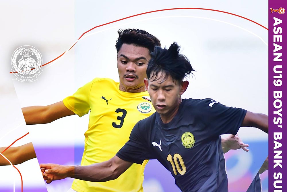 U19 Malaysia (blue jersey) dominates the game against U19 Brunei at the 2026 U19 Southeast Asian Championship. Photo: FAM