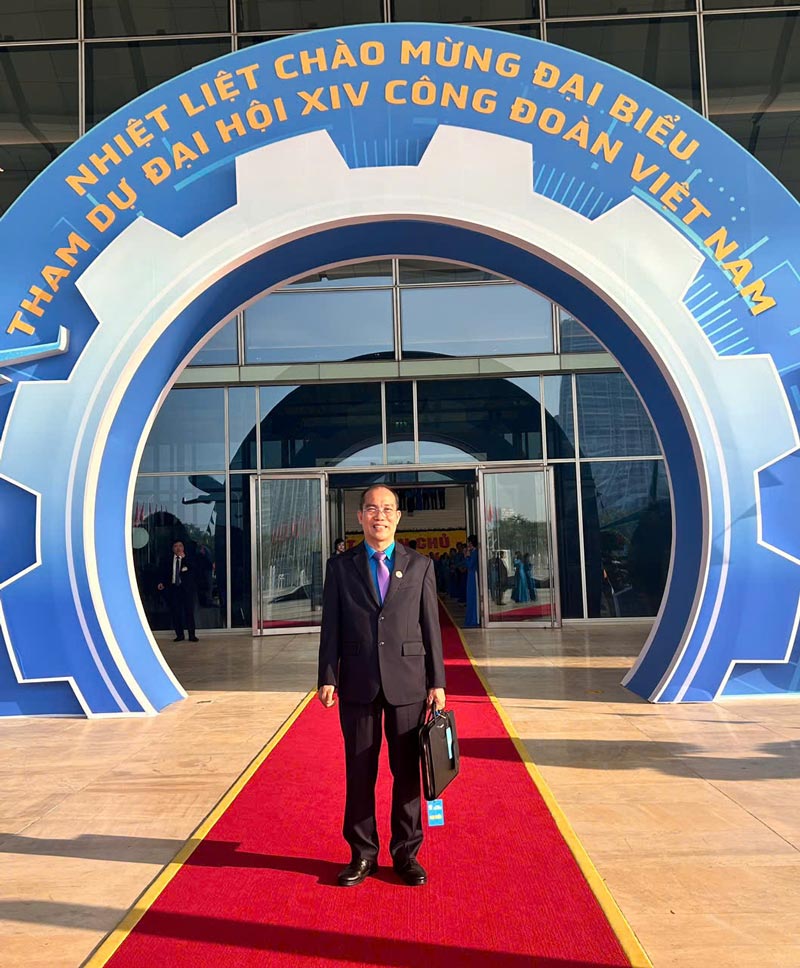 Mr. Dinh Sy Phuc - Chairman of the Grassroots Trade Union of TKG Taekwang Vina Joint Stock Company. Photo: Ha Anh Chien