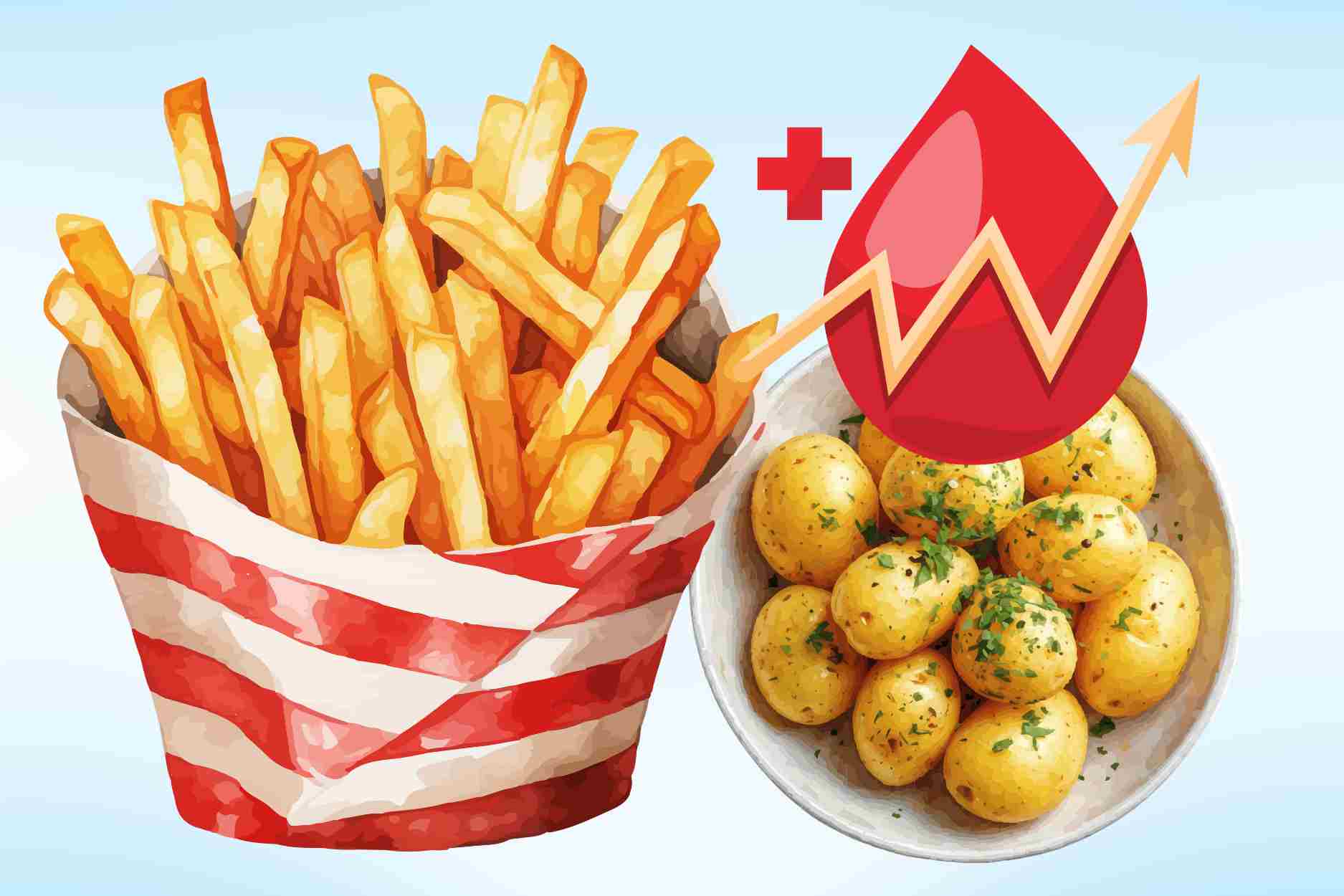Why french fries increase the risk of blood sugar loss more than boiled potatoes