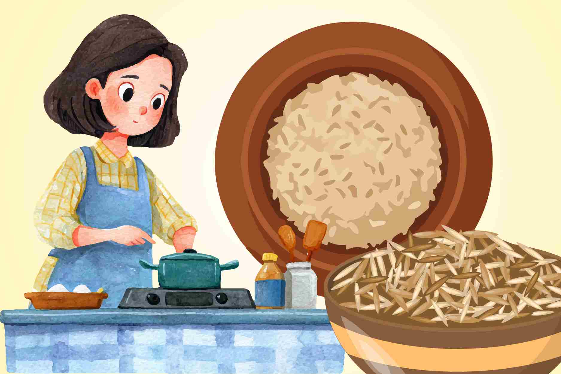 Tips for cooking brown rice with delicious, soft and sticky beans