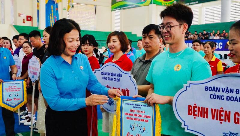 Opening of the final round of the sports festival for workers and civil servants in Thai Nguyen province. Photo: Thai Nguyen Trade Union