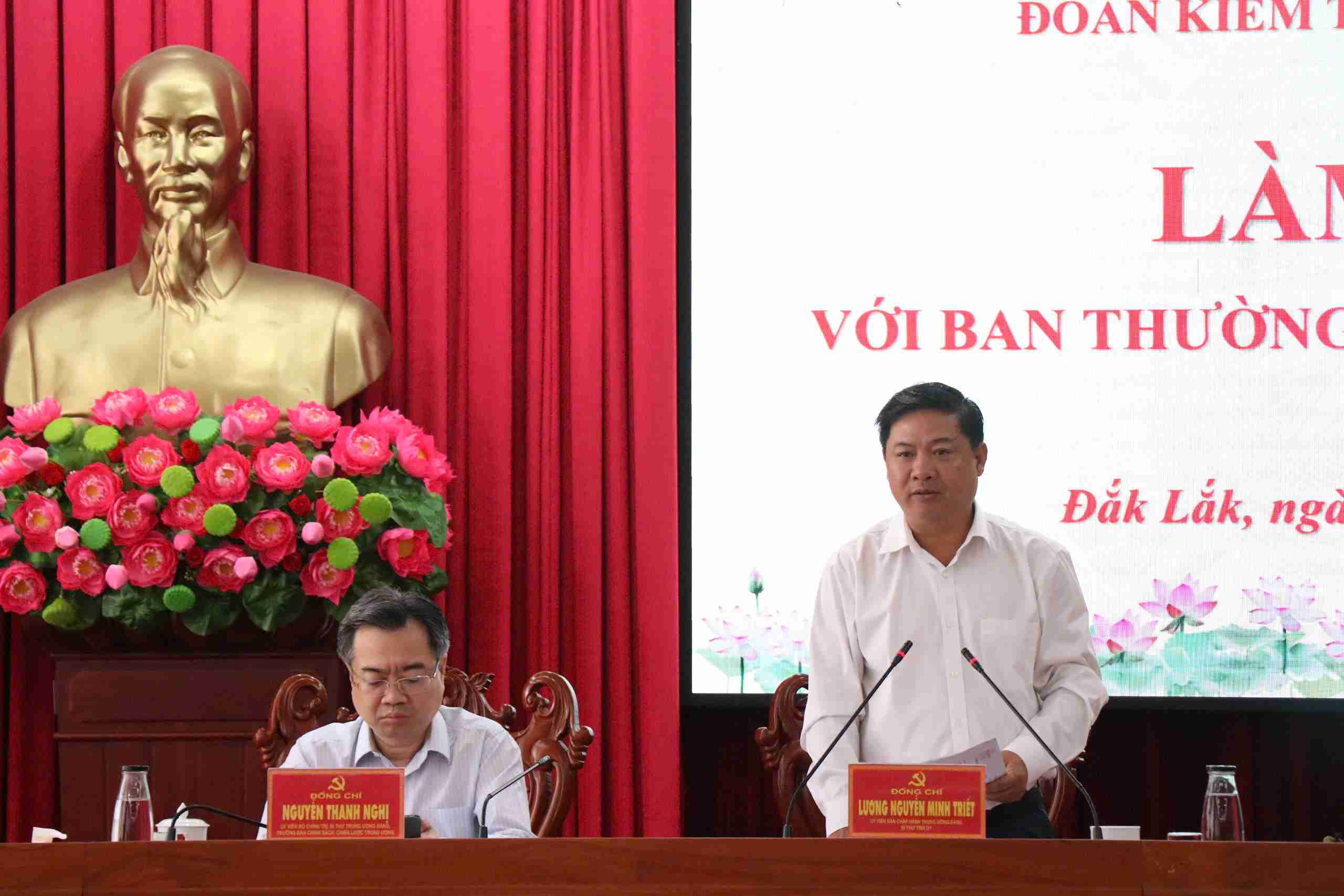 Ông Lương Nguyễn Minh Triết, Ủy viên Trung ương Đảng, Bí thư Tỉnh ủy Đắk Lắk khẳng định tỉnh sẽ tiếp tục tháo gỡ khó khăn, vướng mắc để bảo đảm phát triển kinh tế - xã hội. Ảnh: Bảo Trung