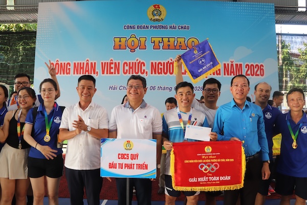 Closing ceremony and award ceremony of the 2026 sports festival for workers, civil servants and laborers in Hai Chau ward, Da Nang City. Photo: Nguyen Linh