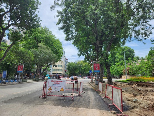 Nhiều tuyến phố đã được hoàn trả mặt bằng sau thi công công trình ngầm chống ngập. Ảnh: Minh Hạnh