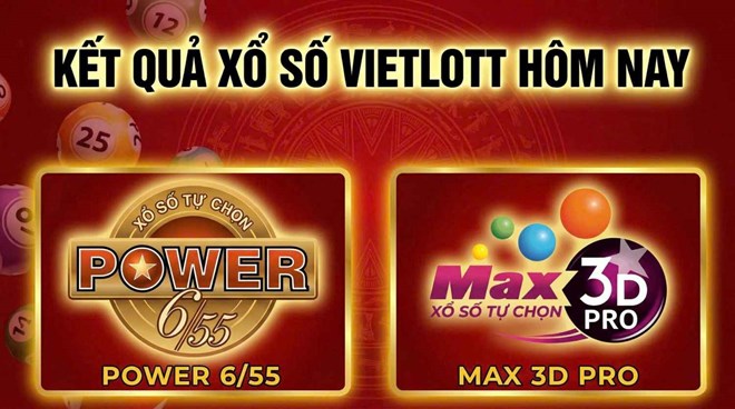 Vietlott lottery results on June 6th: Power 6/55 and Max 3D Pro.