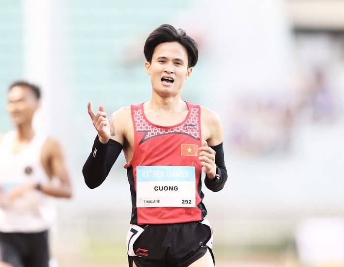Athletics player Nguyen Trung Cuong competed successfully at SEA Games 33. Photo: Bui Luong