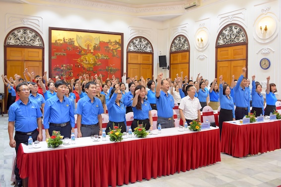 Vietnam Textile and Garment Trade Union responds to the Launching Ceremony of the emulation movement "Good Labor, High Productivity, Good Income" launched by the Vietnam General Confederation of Labour. Photo: Thu Mai
