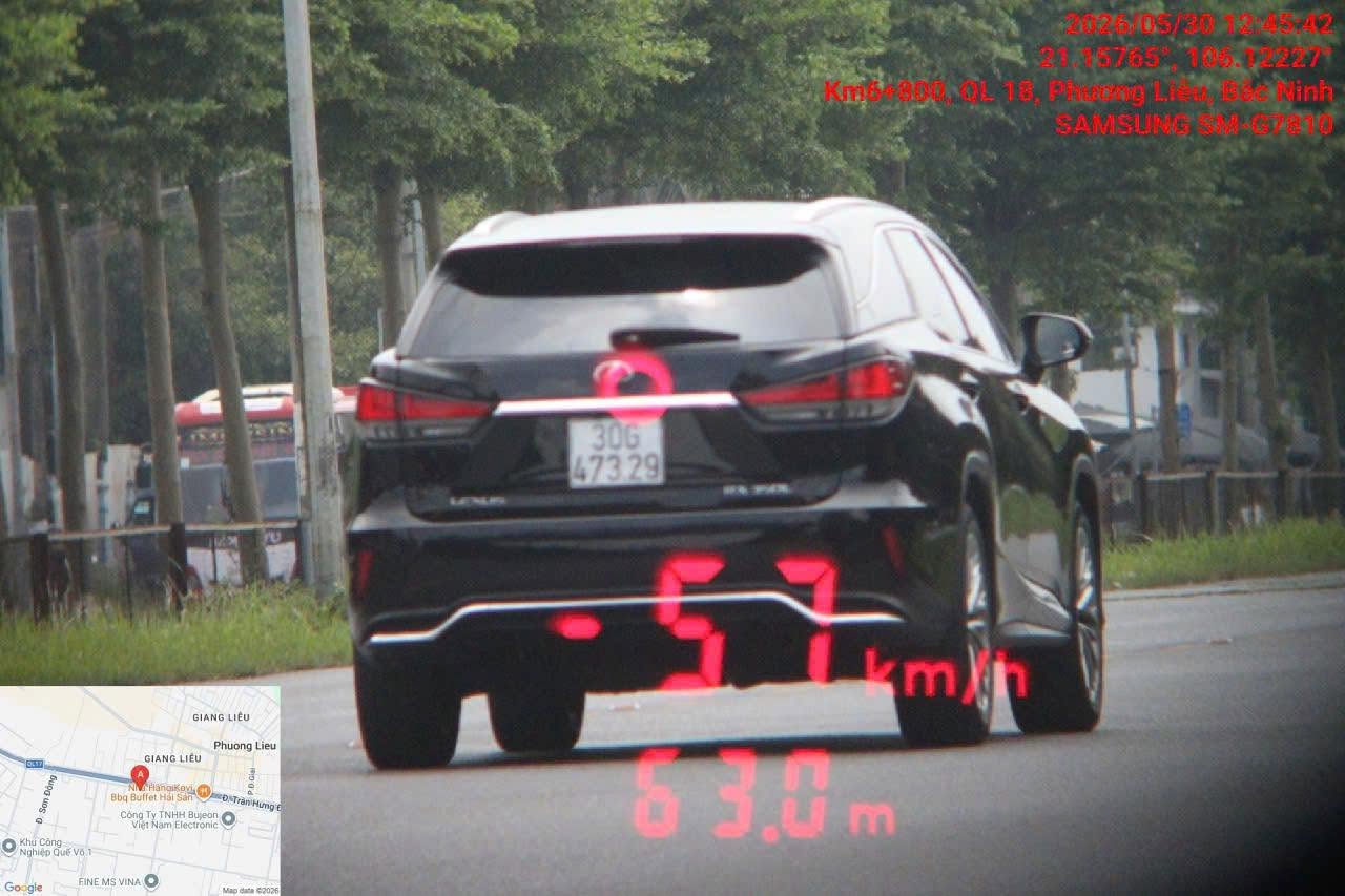 Car owner fined remotely in Phuong Lieu ward, Bac Ninh. Photo: Bac Ninh Traffic Police