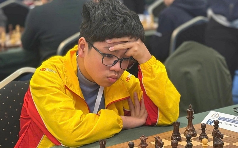 Chess player Dau Khuong Duy has the best result of the Vietnamese Chess Team at the 2026 Asian Championship. Photo: FIDE
