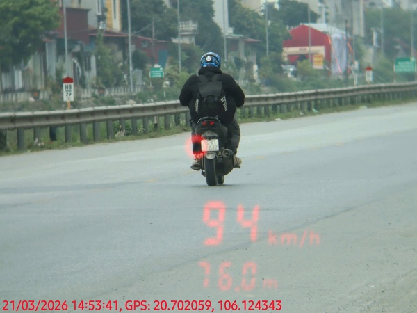 Motorbike owner fined remotely in Hung Yen. Photo: Hung Yen Traffic Police