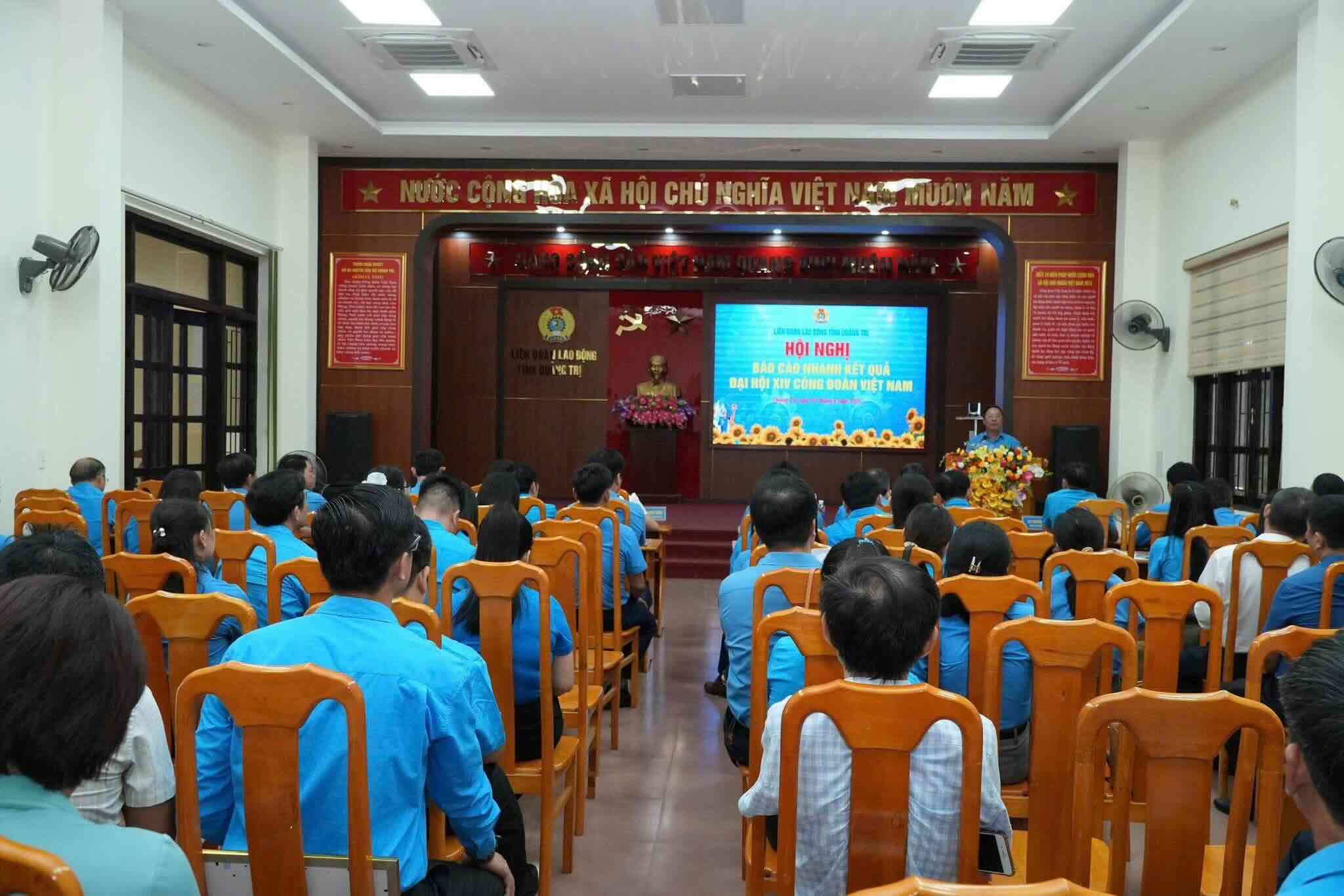Conference summarizing Workers' Month and Action Month on Occupational Safety and Health in 2026, Quang Tri Provincial Labor Federation. Photo: Quang Tri Trade Union