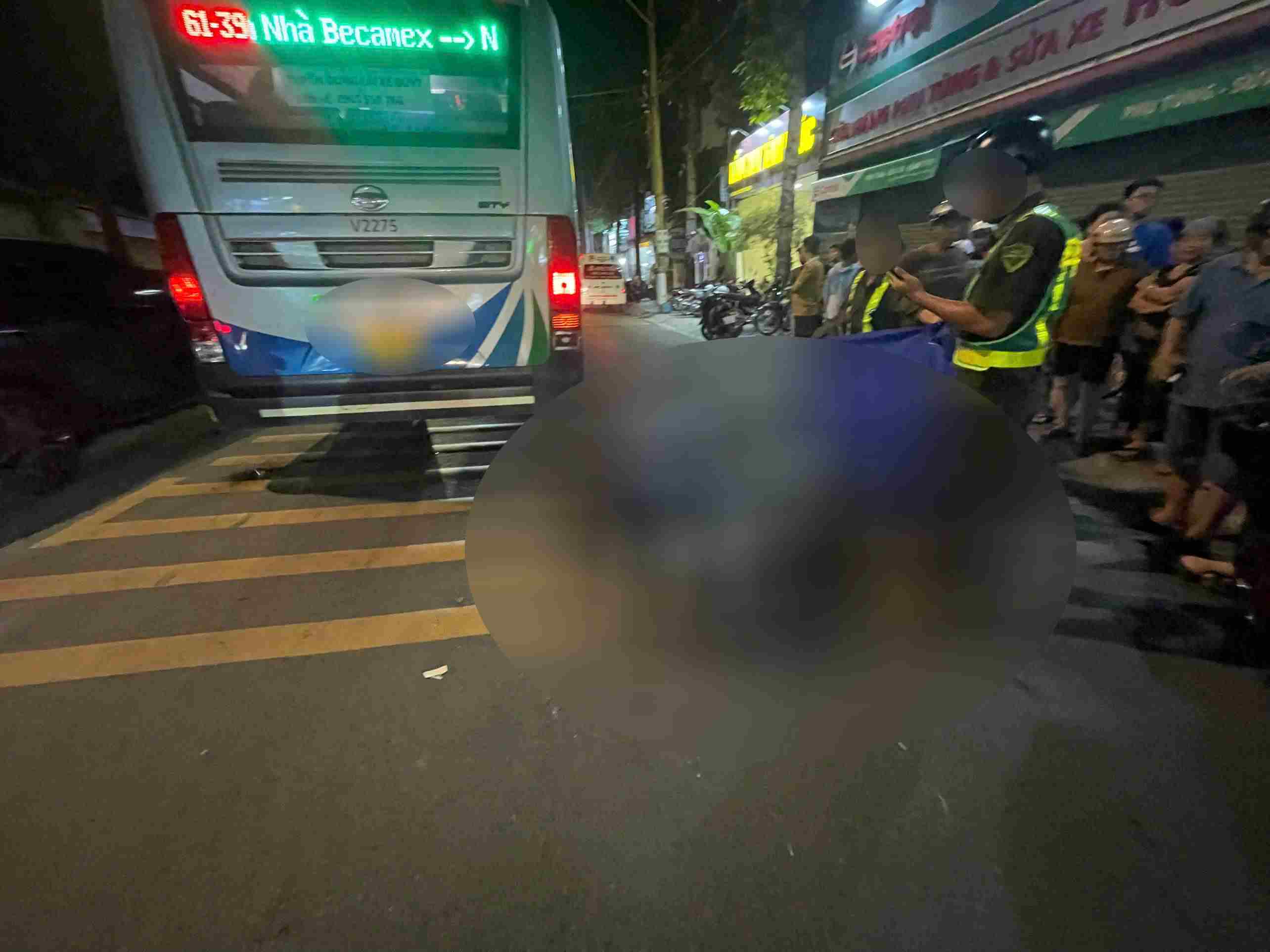 Scene of the accident that killed one person. Photo: Dinh Trong