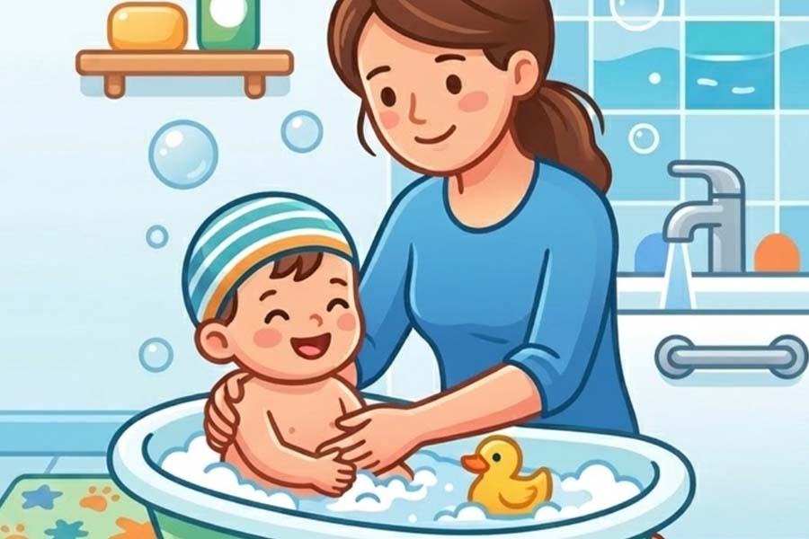 Ways to help protect young children from dangers in the bathroom. Graphics: Thien Nhan