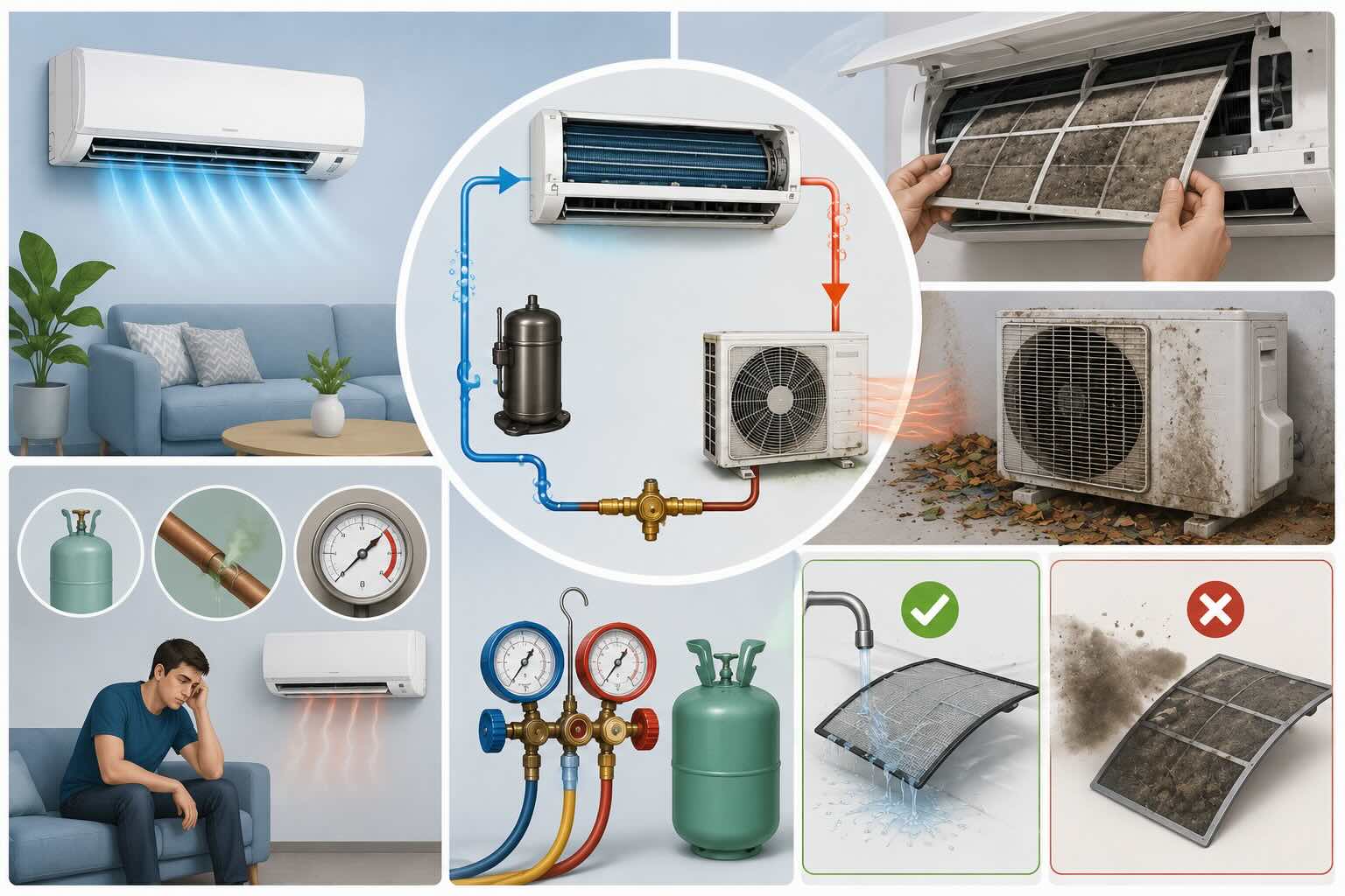 A repairman says the air conditioner is out of gas, should users believe it immediately?