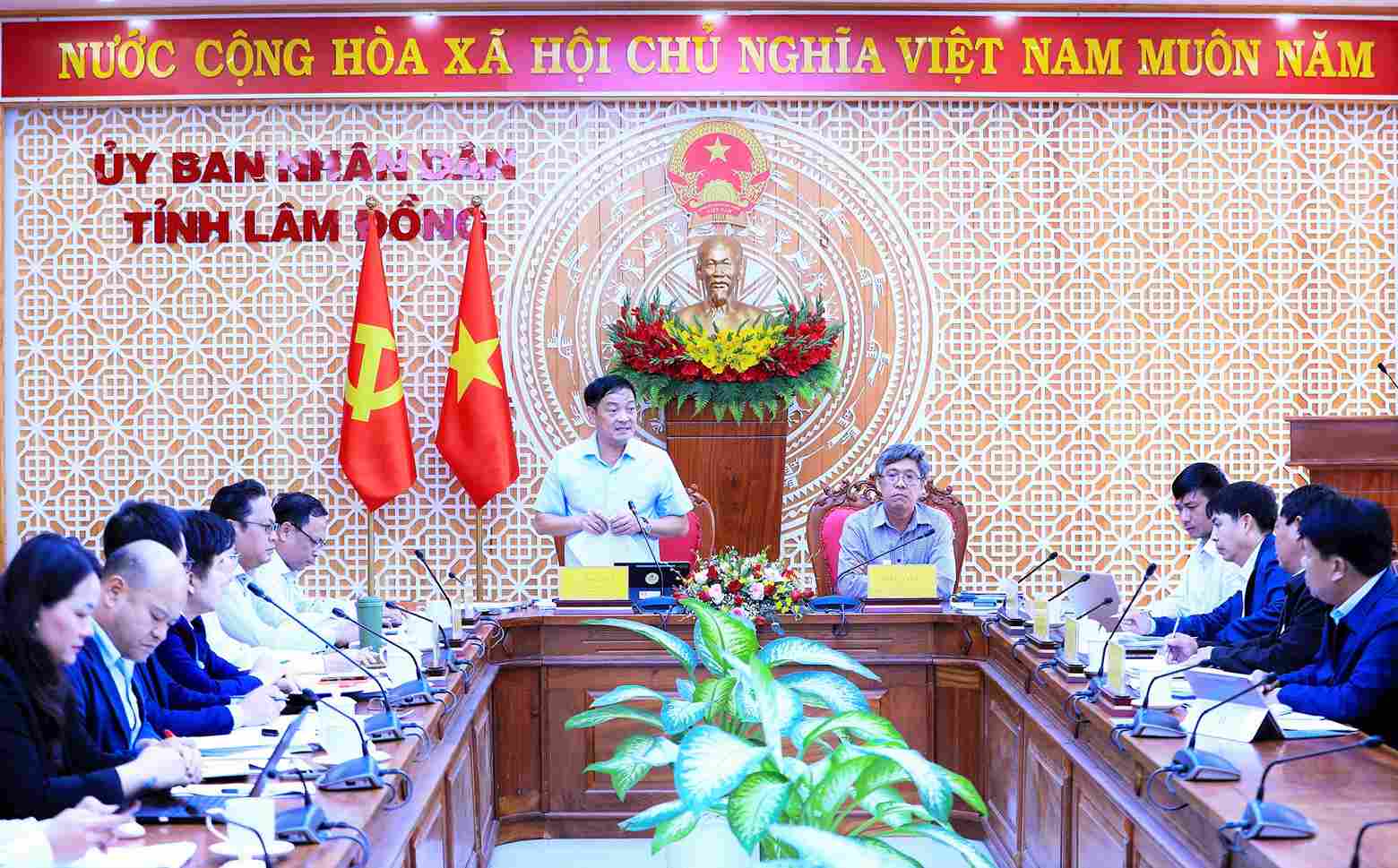 Quang cảnh buổi làm việc giữa lãnh đạo tỉnh Lâm Đồng và Tập đoàn Novaland. Ảnh: Hải Đường
