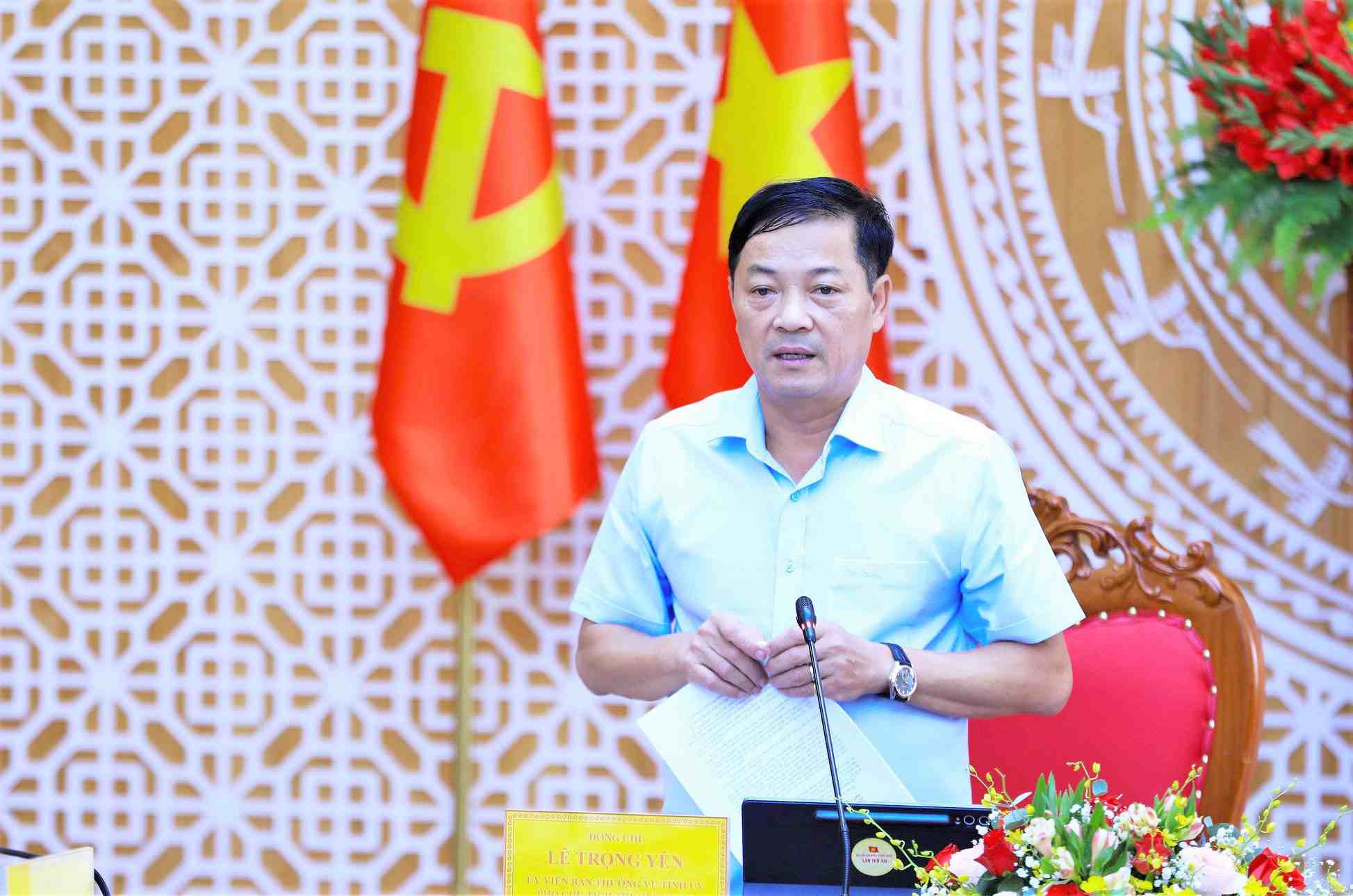 Ông Lê Trọng Yên - Phó Chủ tịch Thường trực UBND tỉnh Lâm Đồng phát biểu tại buổi làm việc. Ảnh: Hải Đường