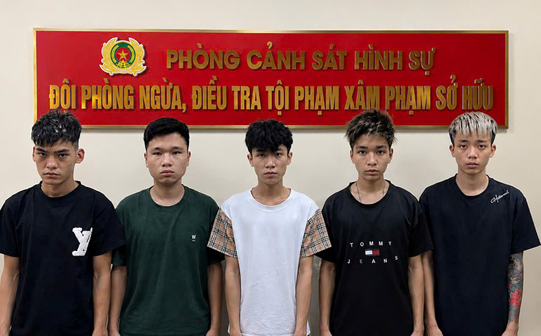 Các đối tượng gây ra vụ cướp tài sản bị bắt giữ. Ảnh: Công an Hải Phòng