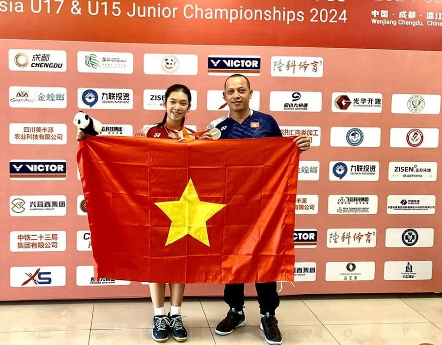 Badminton player Thu Huyen will have the opportunity to compete against top young Asian opponents in July. Photo: Vietnam Badminton Federation - VBF